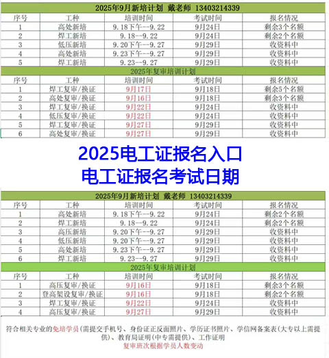 2025電工證報(bào)名入口 電工證報(bào)名考試日期
